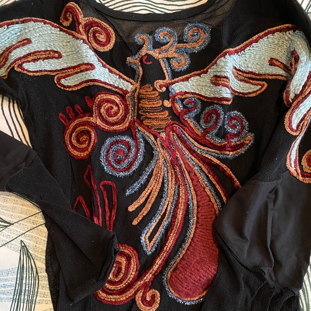 SAVE THE QUEEN embroidery long sleeve top.